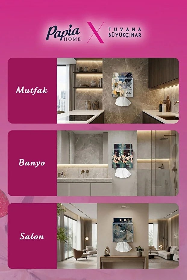 Papia Home Asmalı Havlu 750 Yaprak (3 Paket 250 Yaprak) 