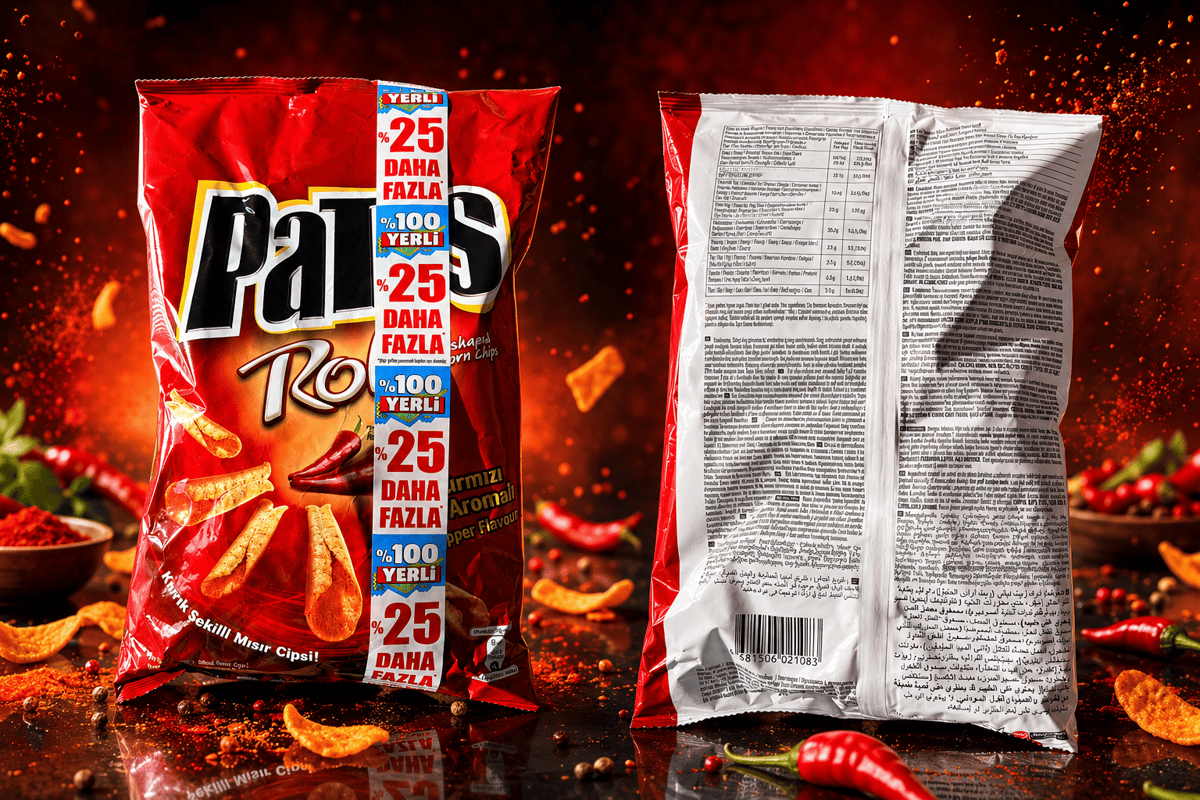PATOS ROLLS CİPS KIVRIK ACI KIRMIZI BİBER AROMALI 195 g