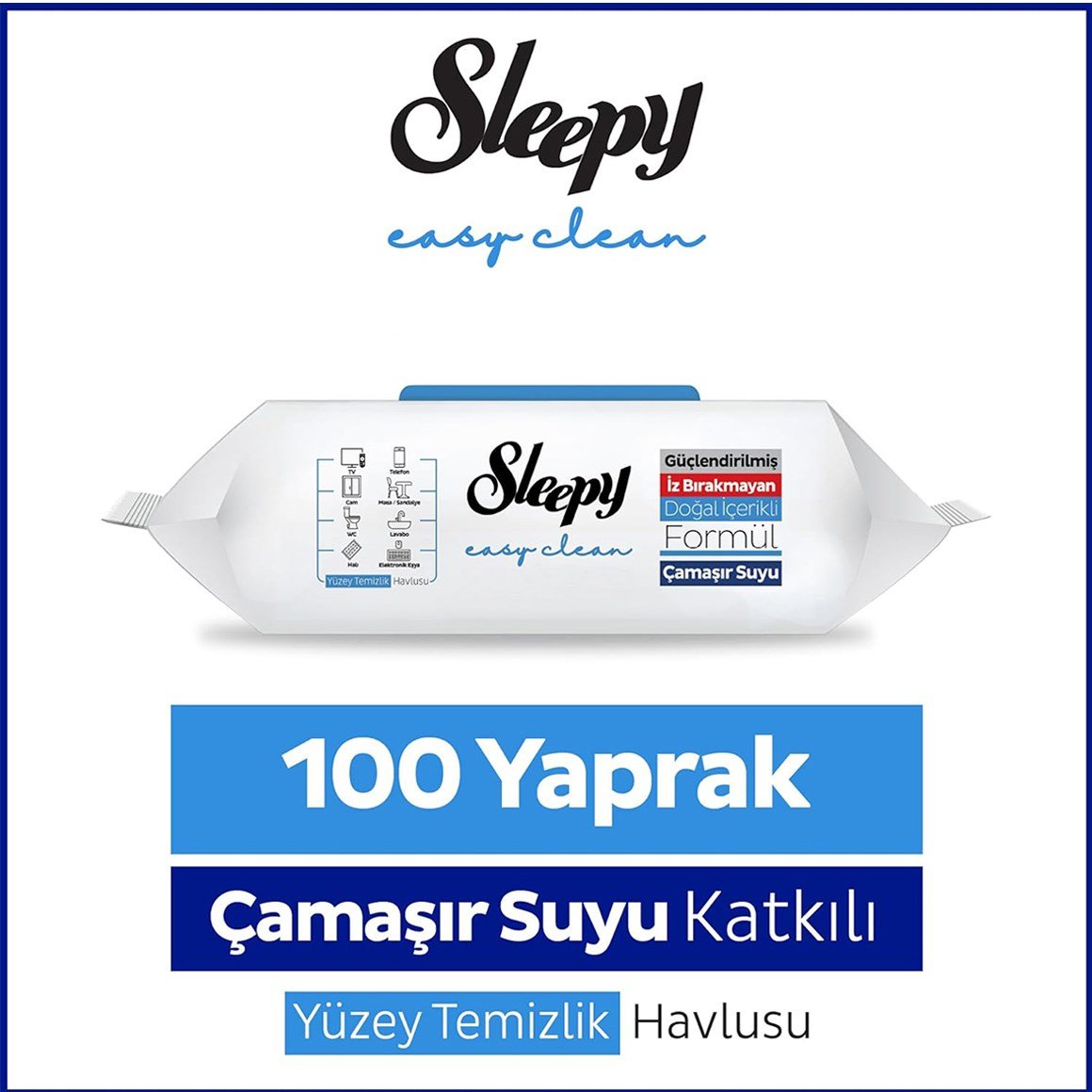 Sleepy Easy Clean Çamaşır Suyu Katkılı Yüzey Temizlik Havlusu 100'lü