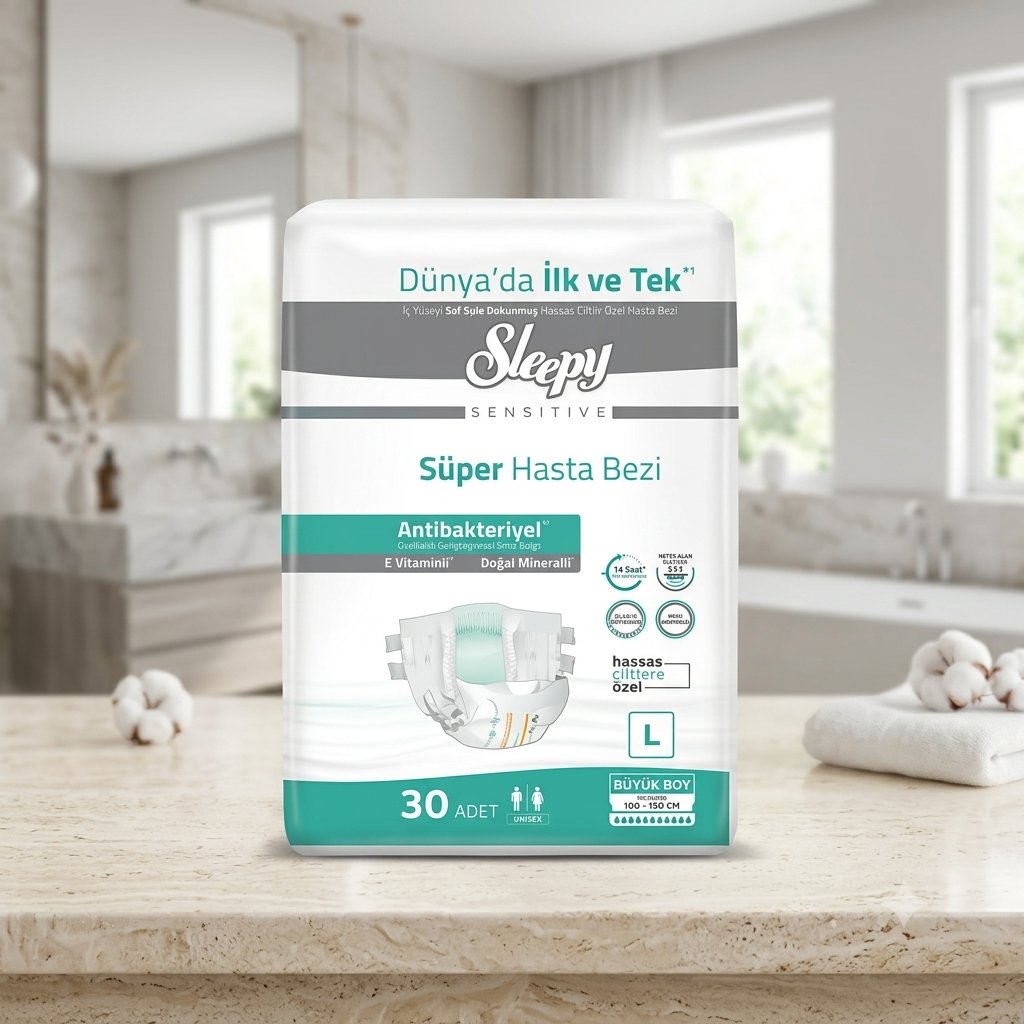 Sleepy Senstive Süper Hasta Bezi  (Hassas Ciltlere Özel) L 30 Adet 