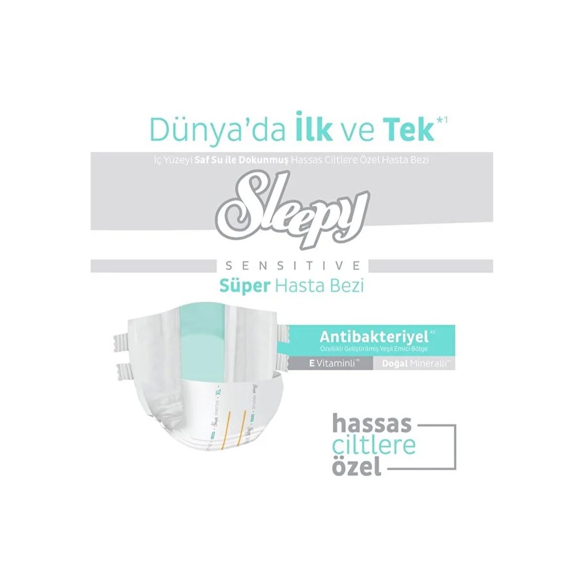 Sleepy Süper Hasta Bezi Antibakteriyel Medium Belbantlı 72 adet 9'lu 8 Paket