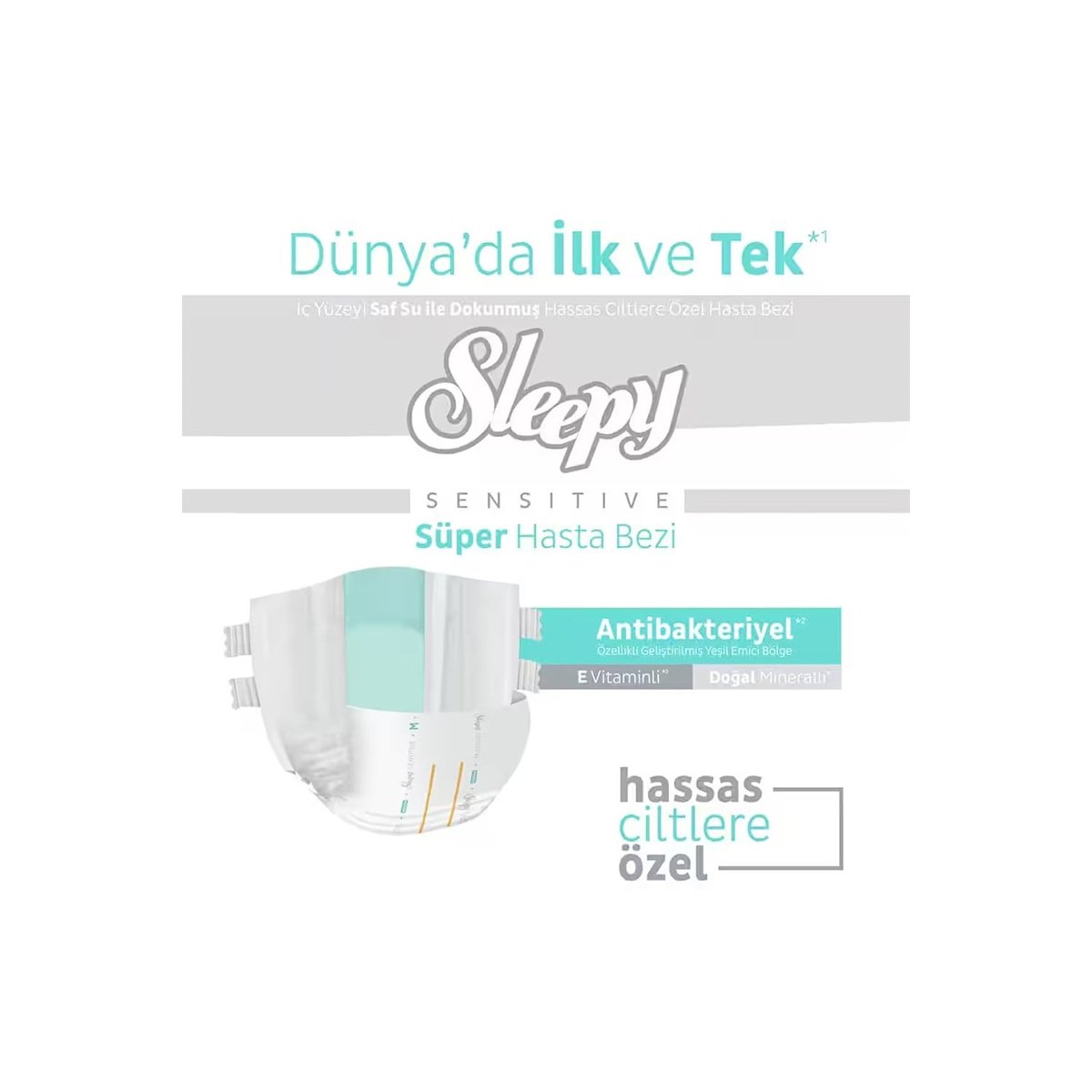 Sleepy Süper Hasta Bezi Antibakteriyel Medium Belbantlı 72 adet 9'lu 8 Paket