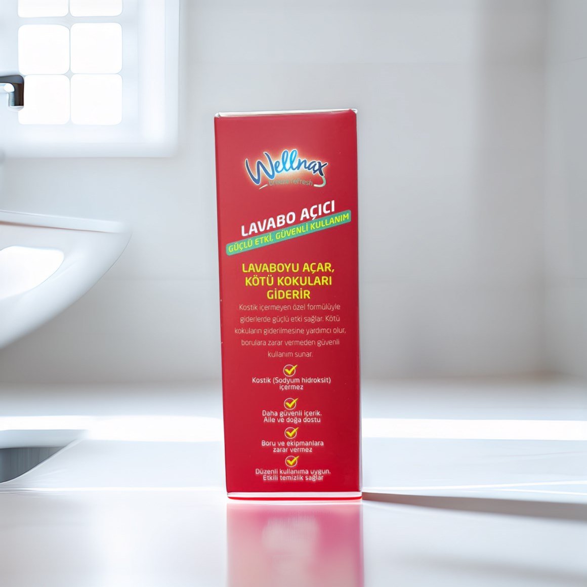 Wellnax Lavabo Açıcı 2x75 g Lavabo Açar, Koku Giderir