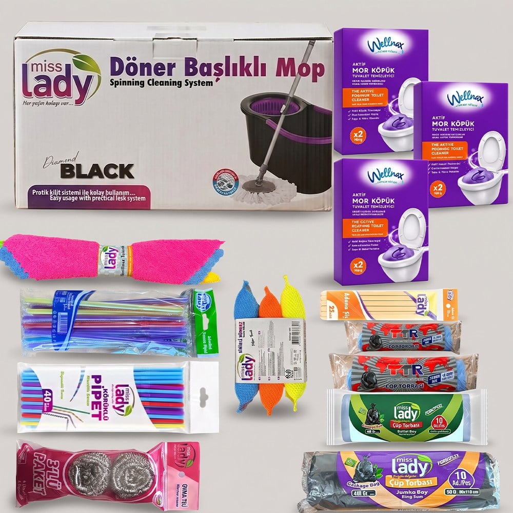Wellnax ve Miss Lady Temizlik ve Ev İhtiyaçları Seti