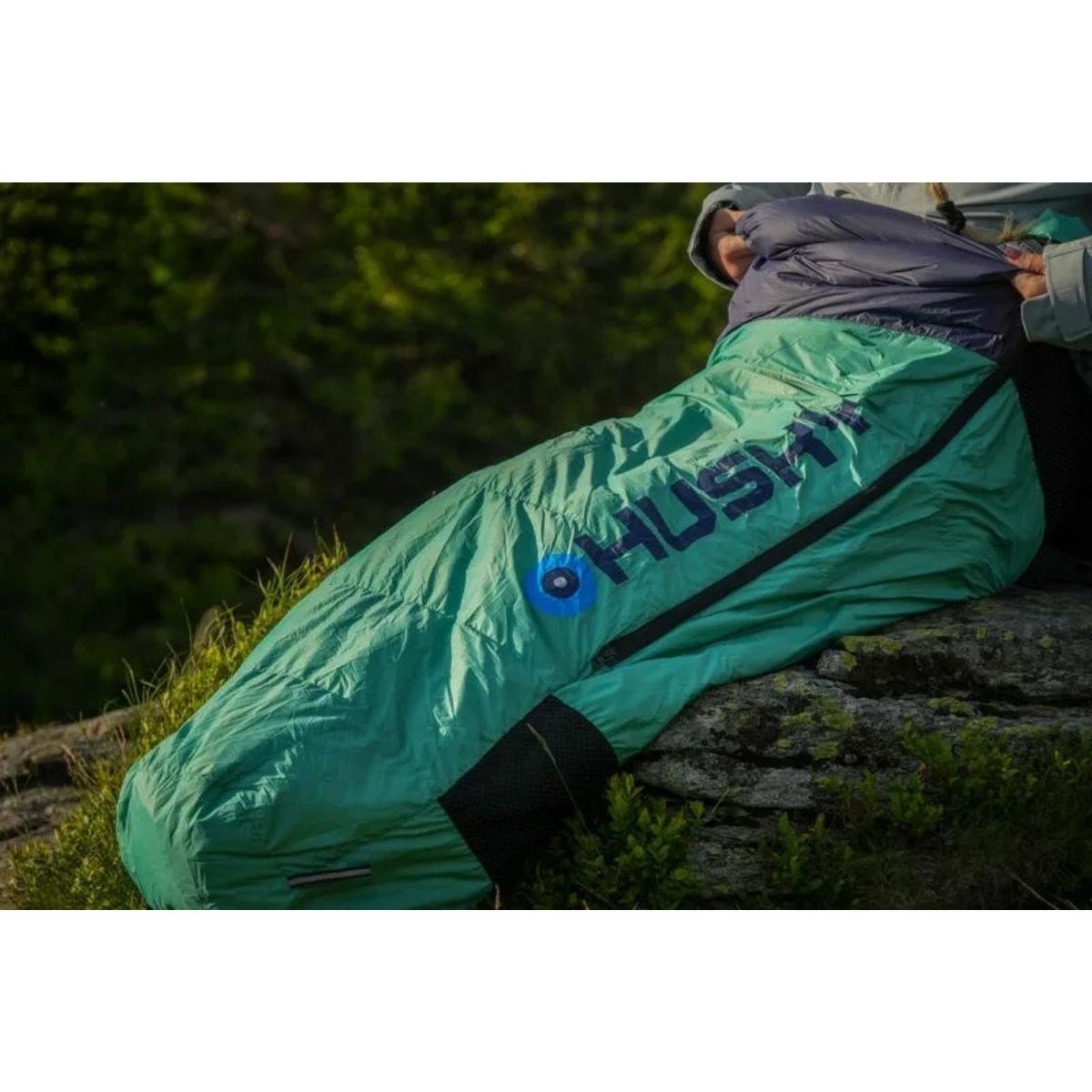 HUSKY DINIS -10C KUŞ TÜYÜ UYKU TULUMU (MAVİ/NANE YEŞİLİ)