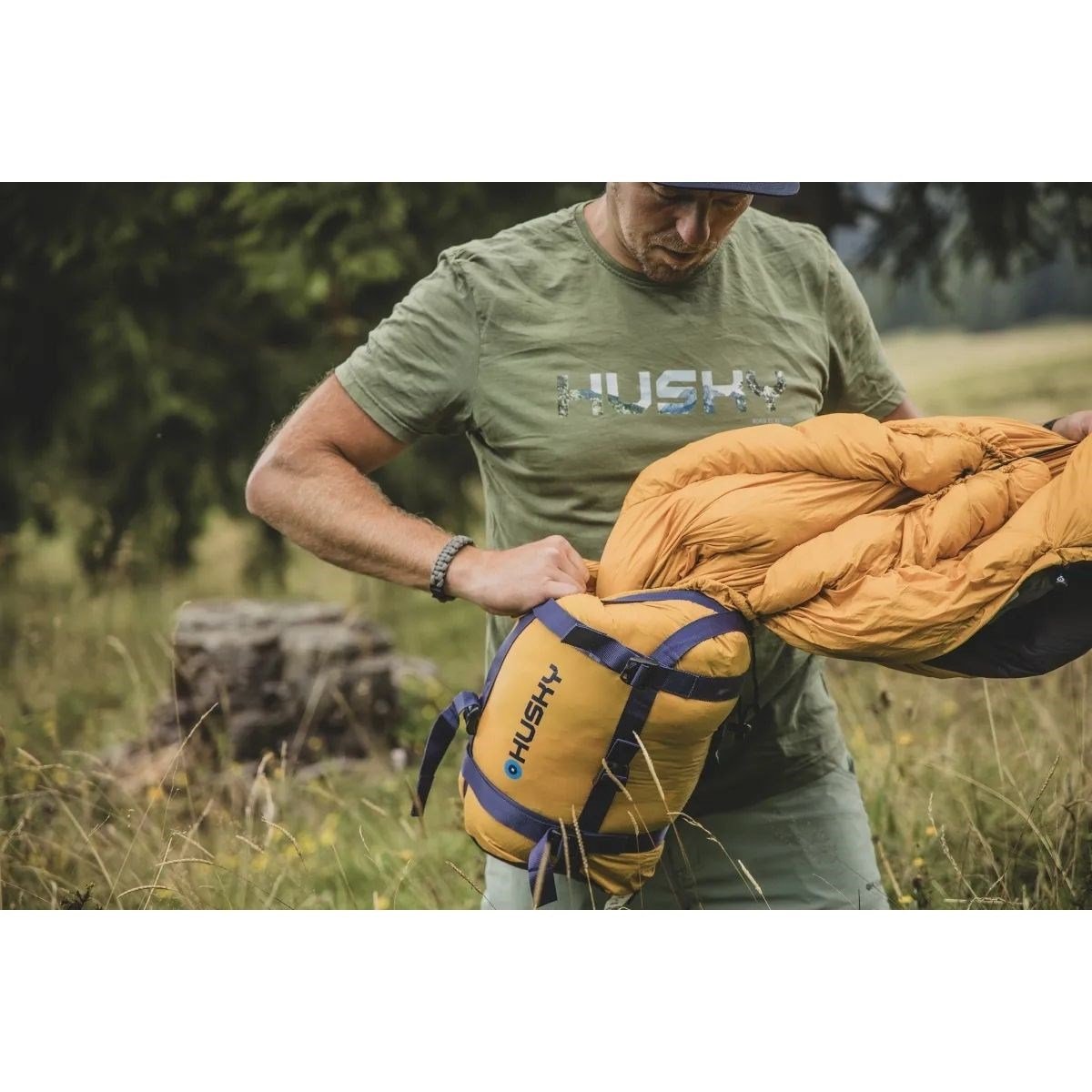 HUSKY DRAFY -20C KUŞ TÜYÜ UYKU TULUMU (MAVİ/TURUNCU)
