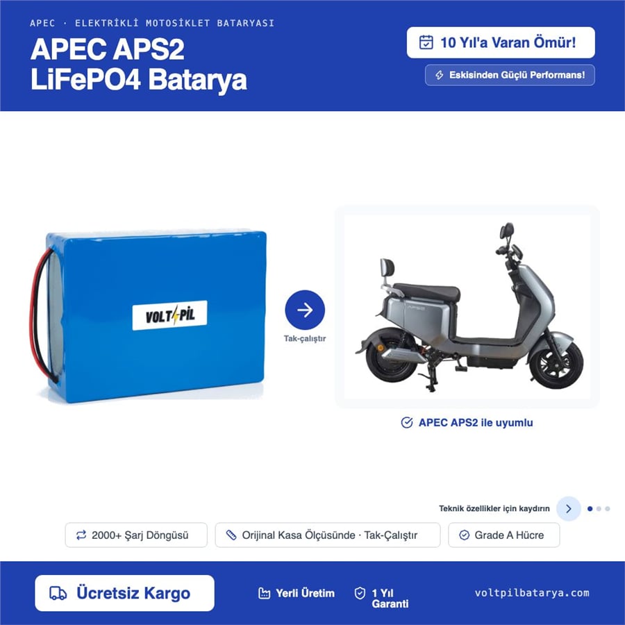 APEC APS2 Lityum LiFePO4 Batarya