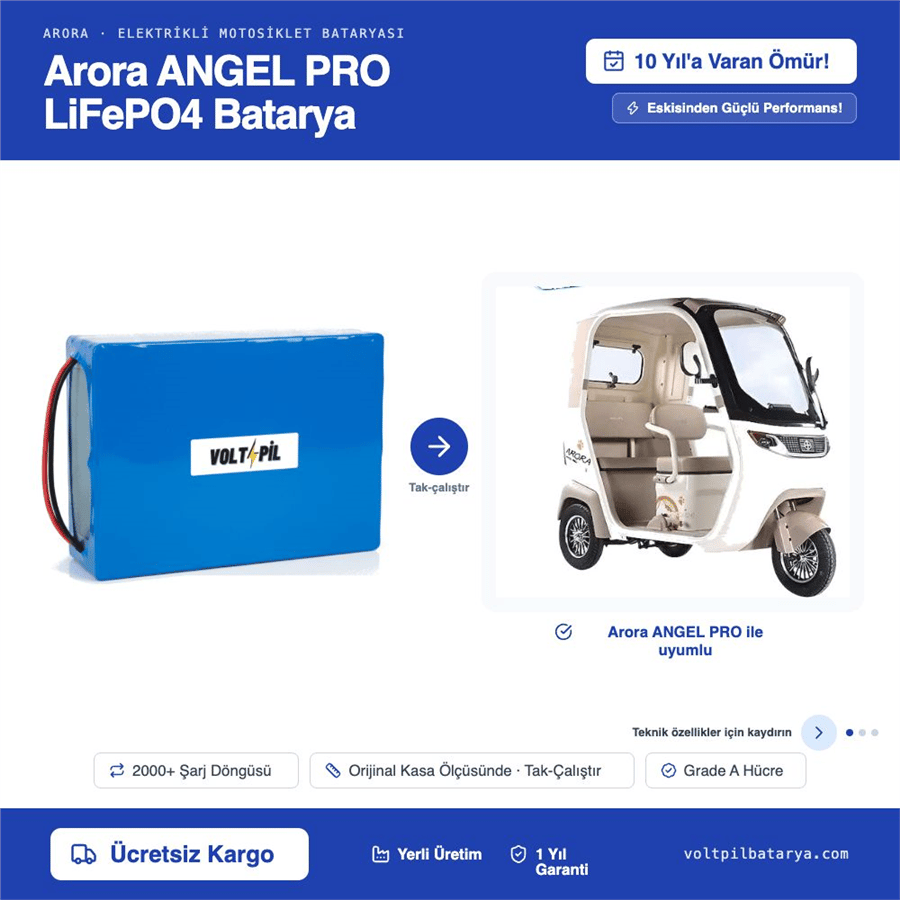 Arora ANGEL PRO Lityum LiFePO4 Batarya