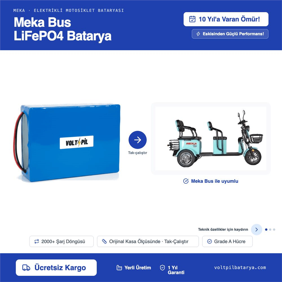 Meka Bus Lityum LiFePO4 Batarya