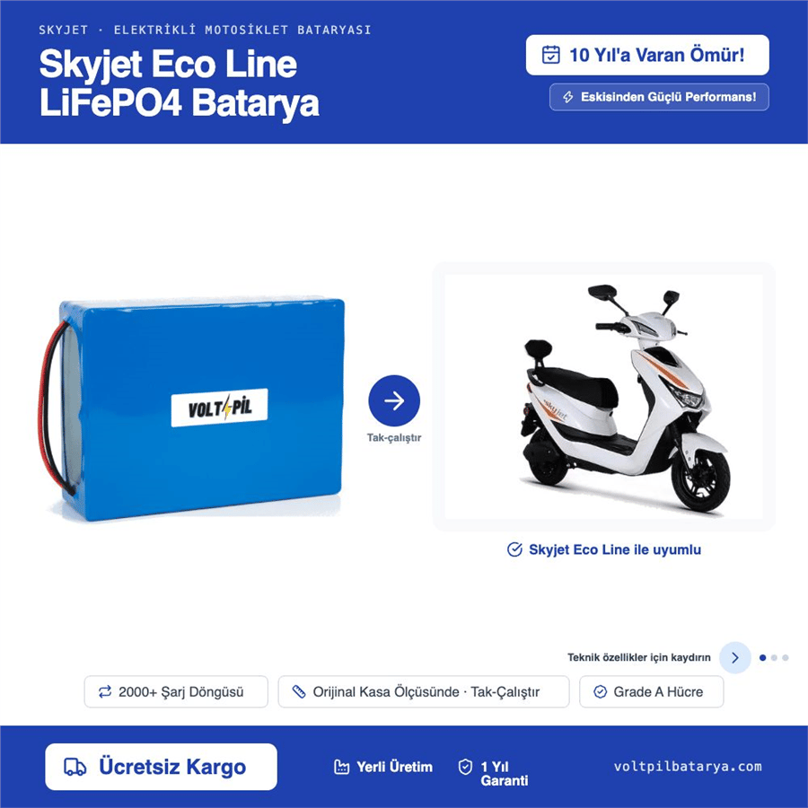 Skyjet Eco Line Lityum LiFePO4 Batarya