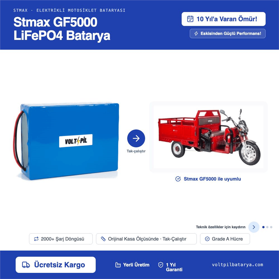 Stmax GF5000 Lityum LiFePO4 Batarya