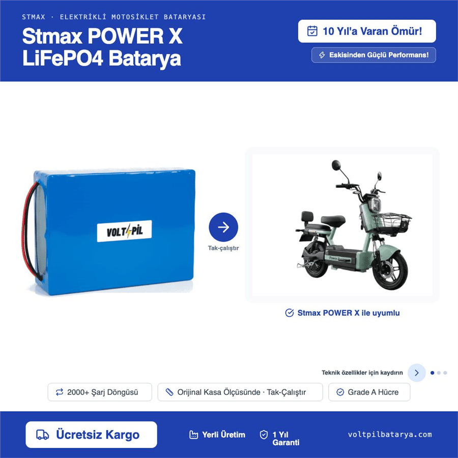 Stmax POWER X Lityum LiFePO4 Batarya