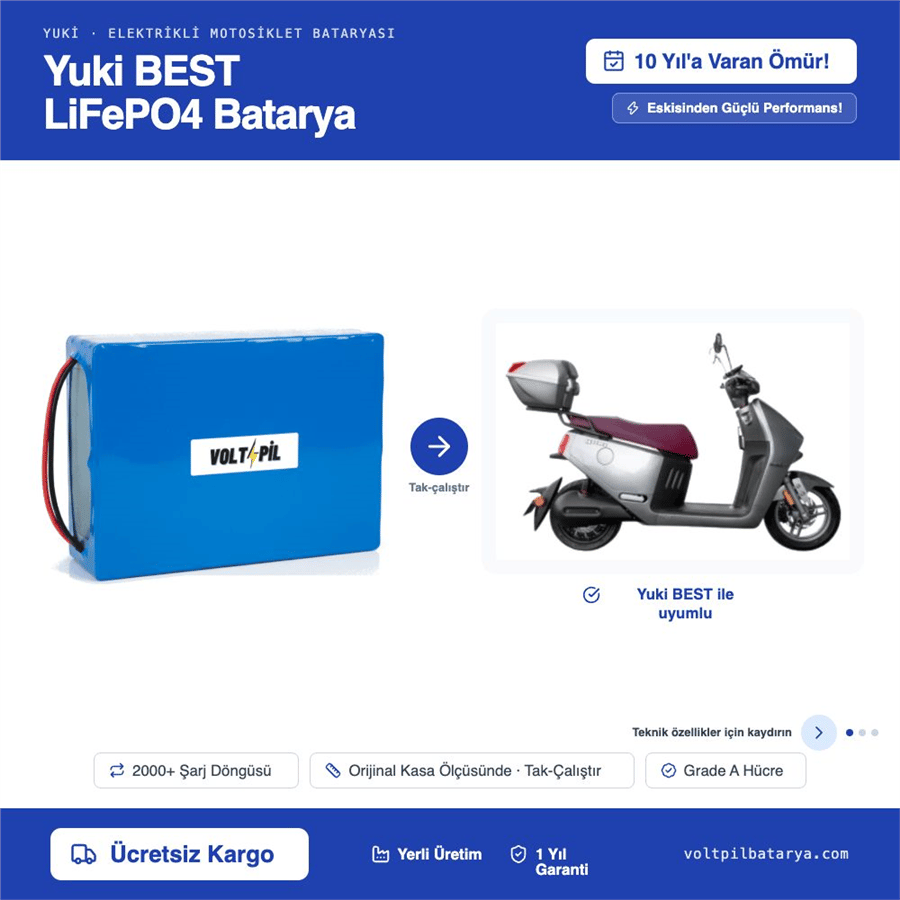 Yuki BEST Lityum LiFePO4 Batarya