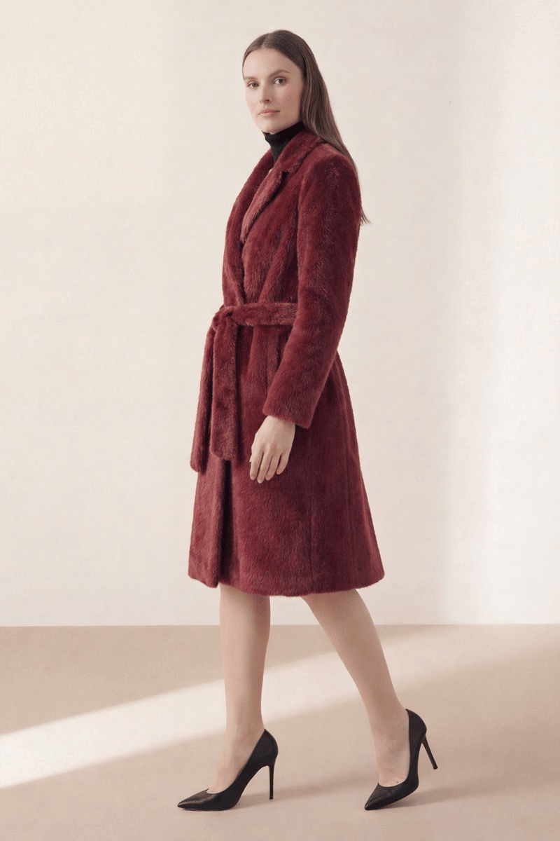 Çift Düğme Angora Kaban BORDO