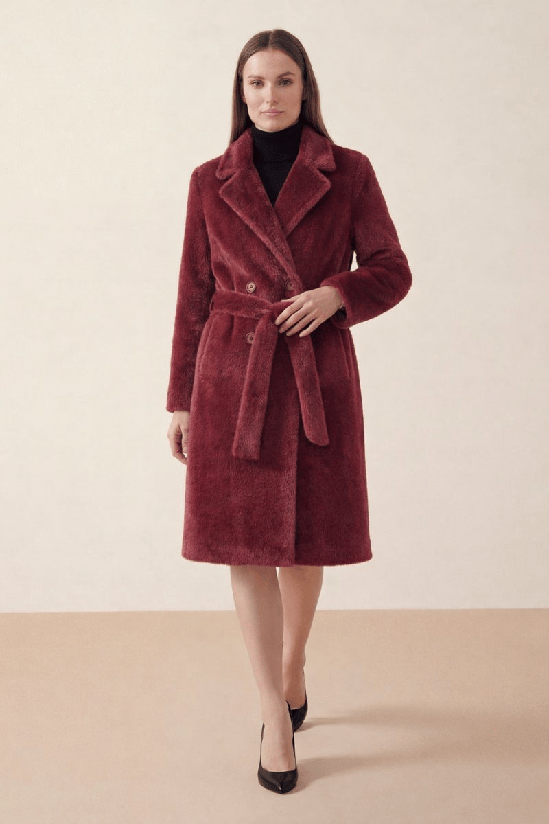 Çift Düğme Angora Kaban BORDO