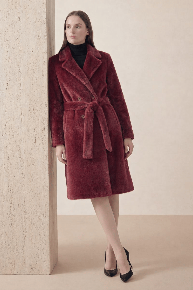 Çift Düğme Angora Kaban BORDO