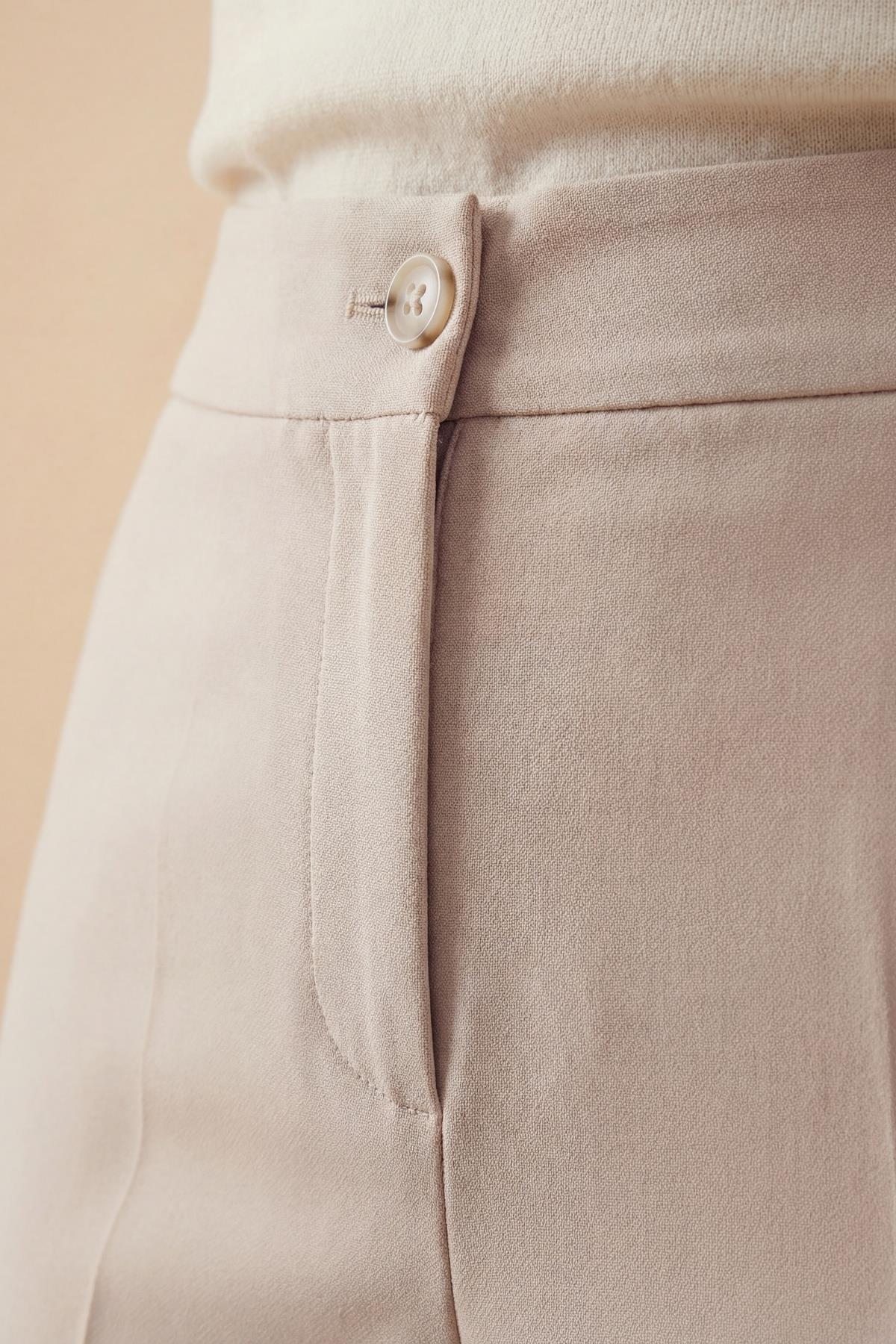 Tulin Beli Lastikli Basic Pantolon TAŞ