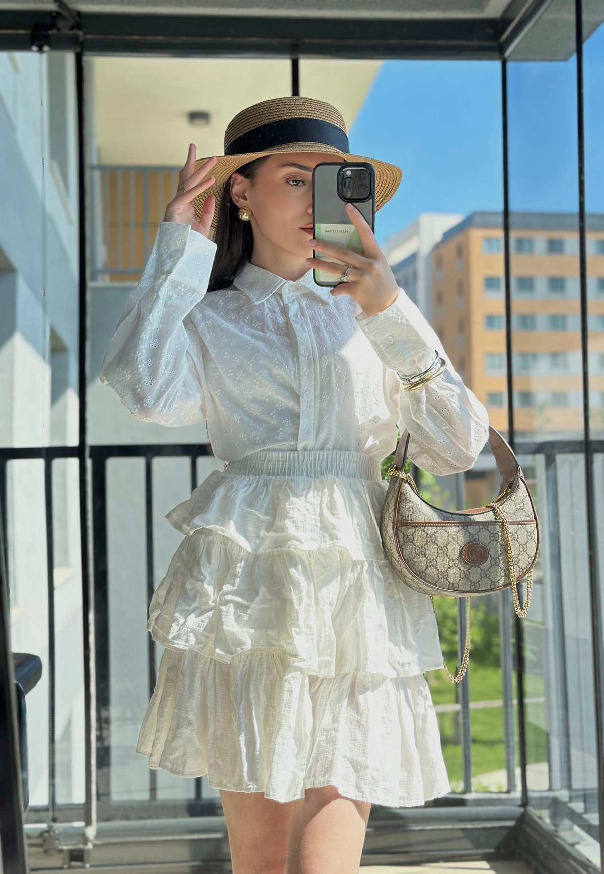 FİSTO İŞLEMELİ CROP GÖMLEK