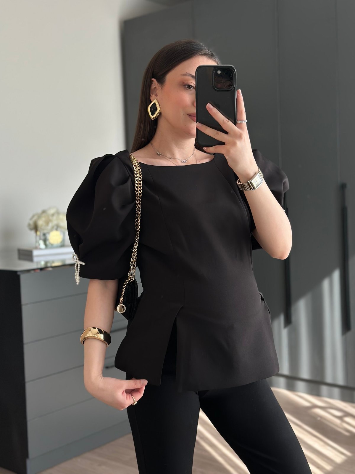 İNCİ FİYONK DETAYLI POPLİN BLUZ
