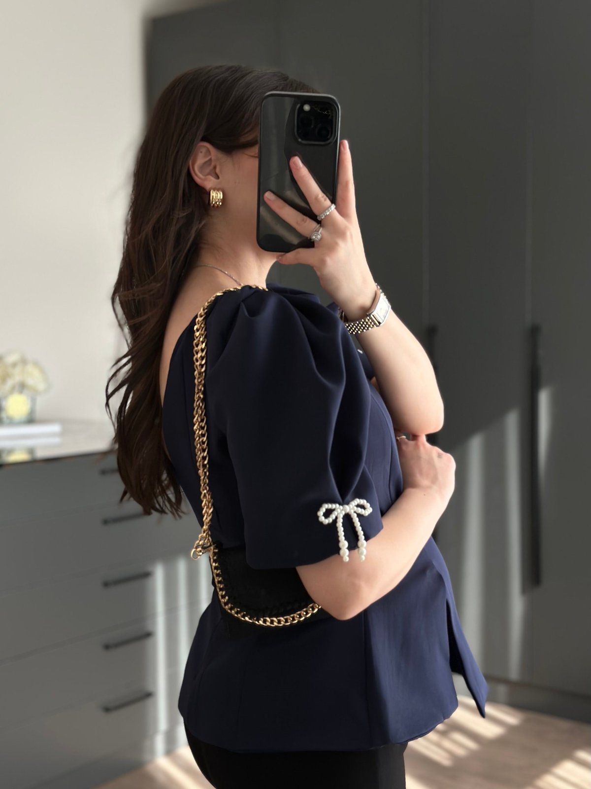 İNCİ FİYONK DETAYLI POPLİN BLUZ