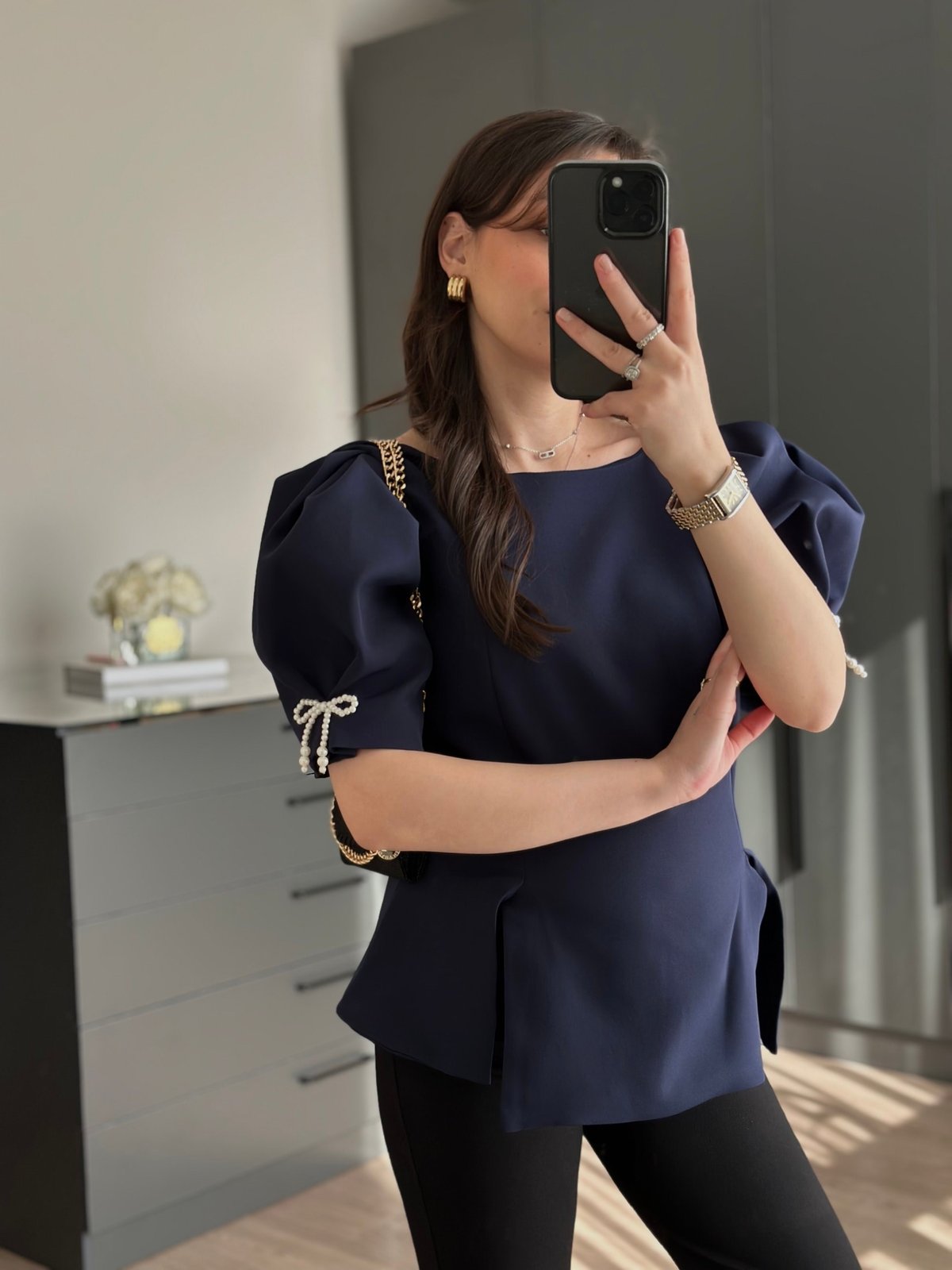 İNCİ FİYONK DETAYLI POPLİN BLUZ