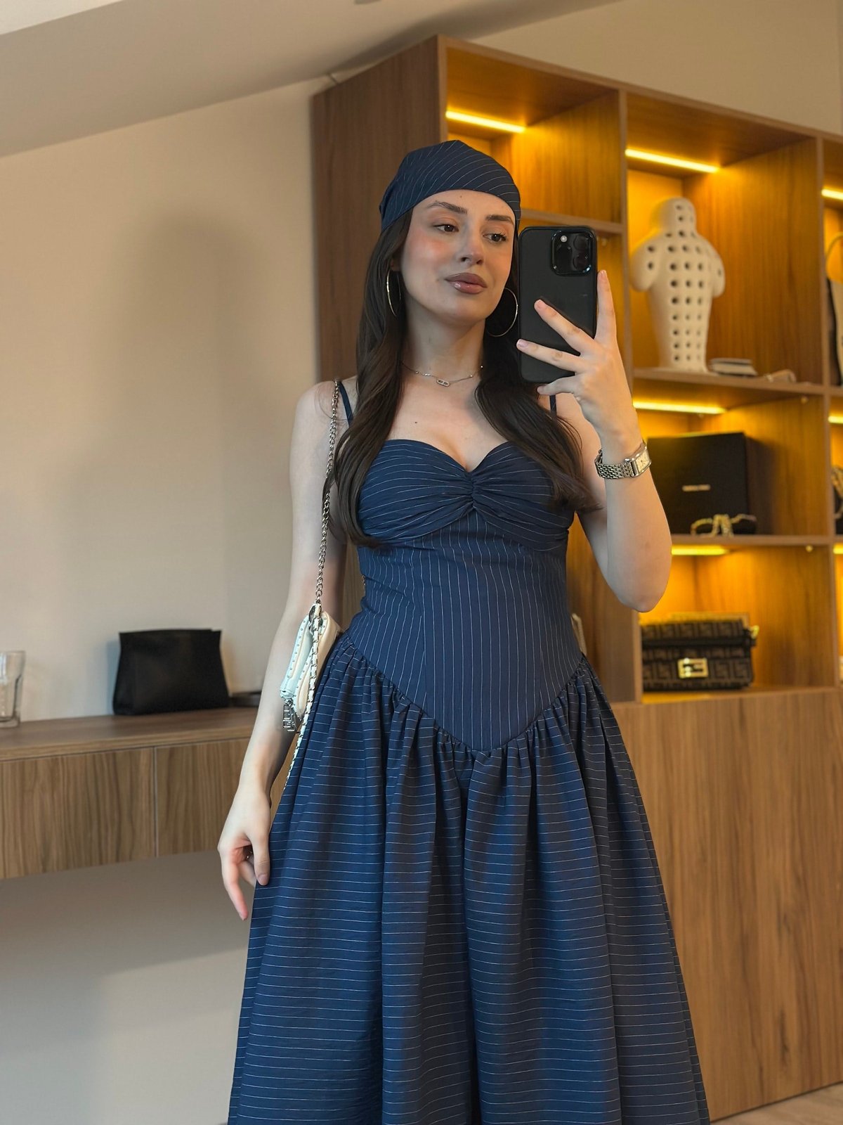 LUNA BANDANA DETAYLI UZUN ELBİSE