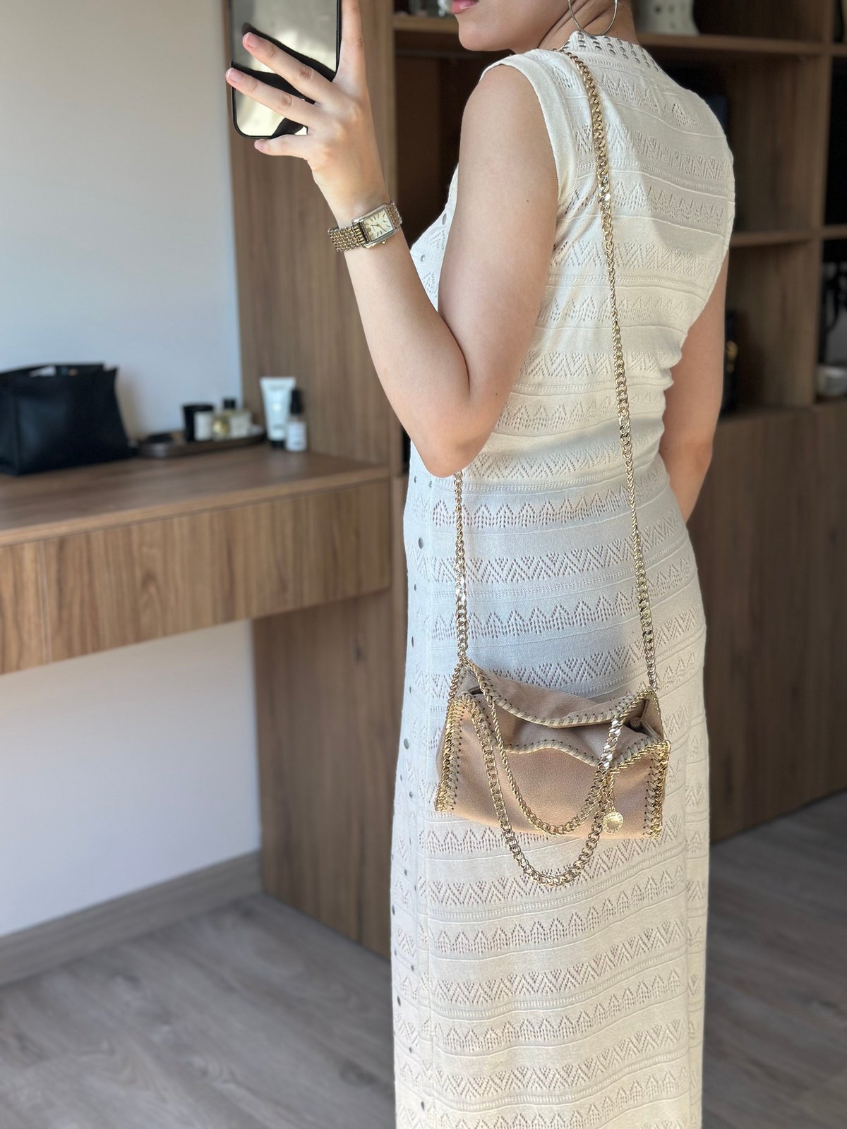Luna Taş Detaylı Maxi Elbise - Ekru