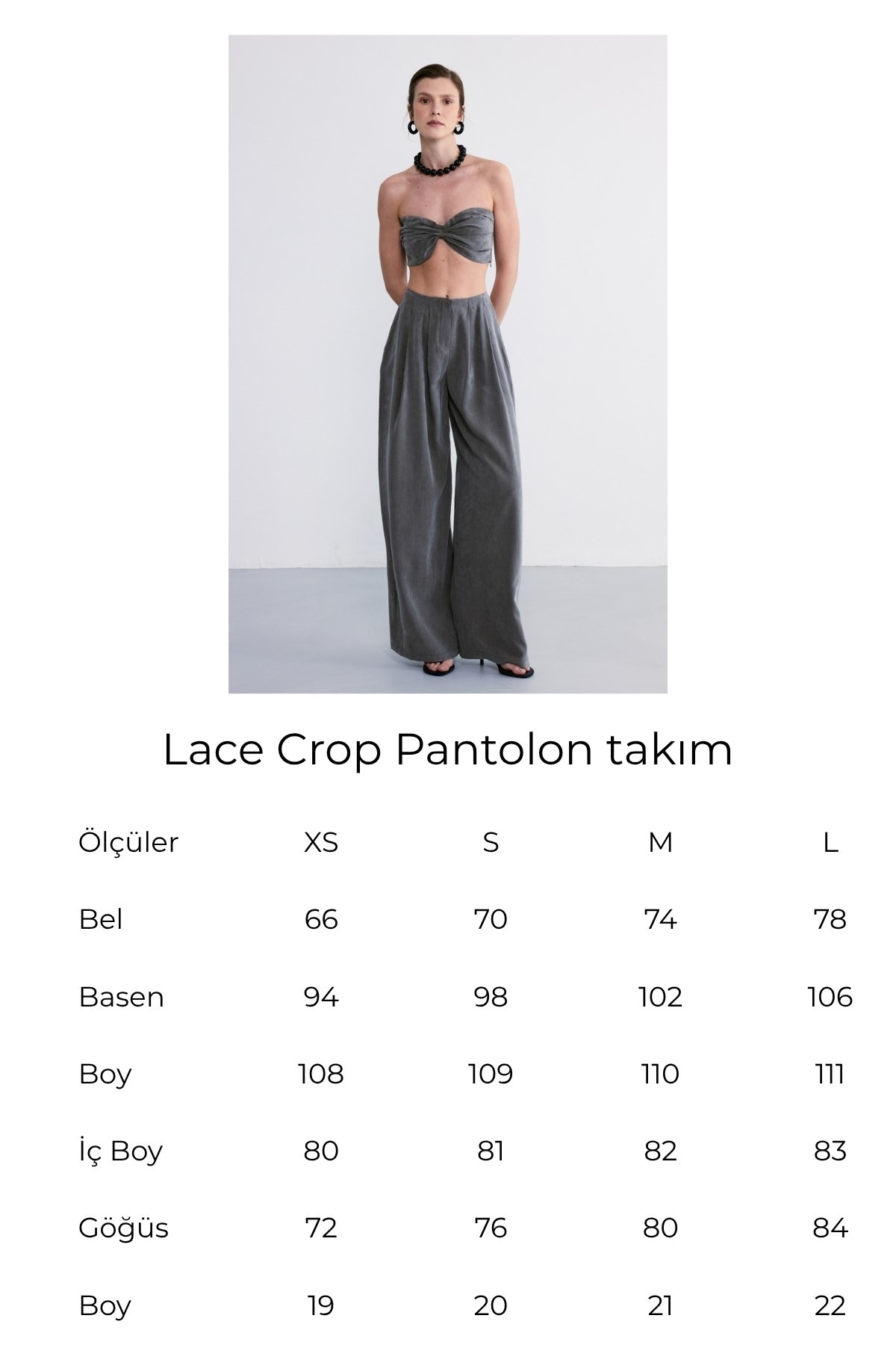 Lace Crop Pantolon Takım Haki 7