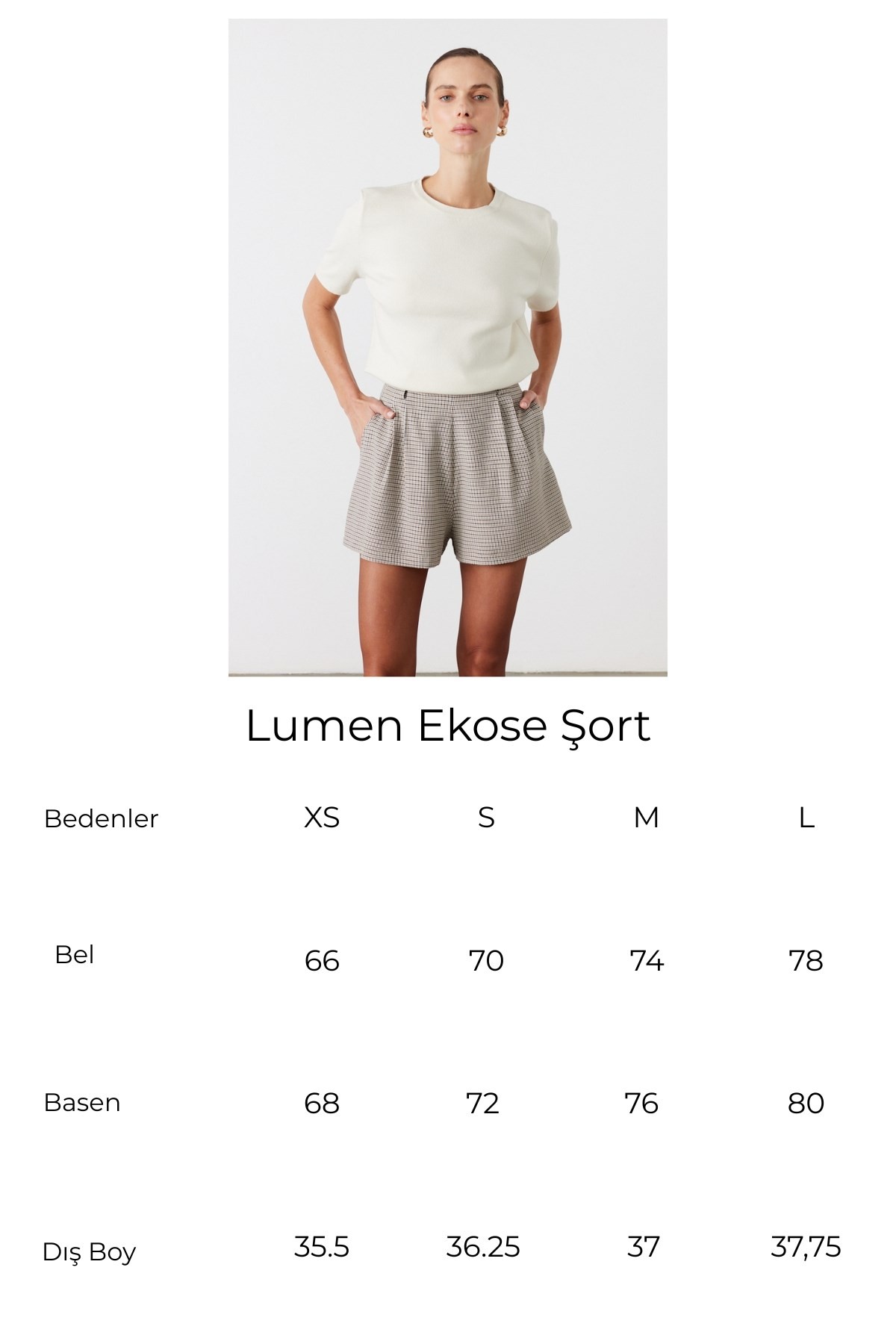 Lumen Kısa Ekose Şort Kahverengi 7
