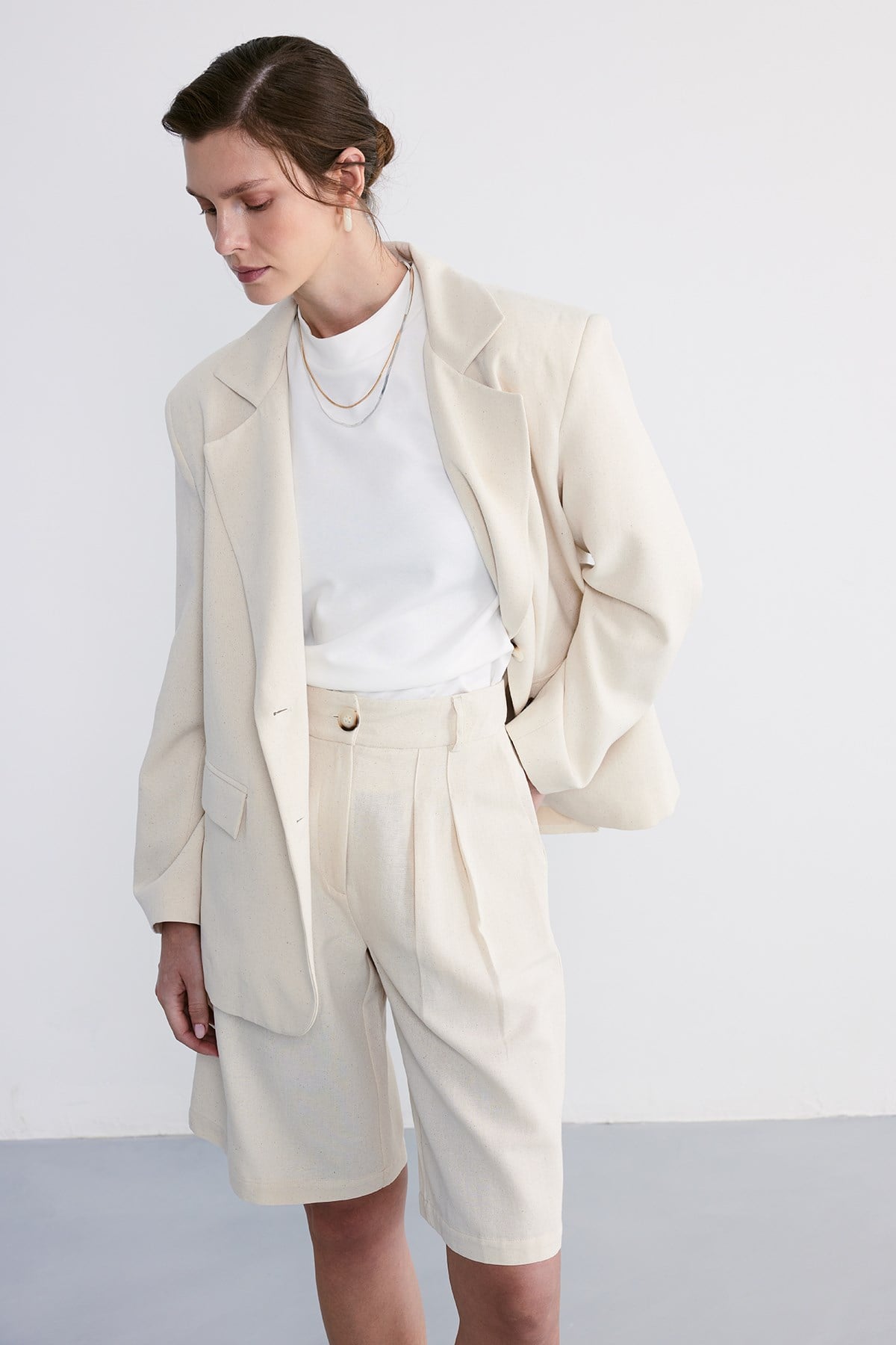 Maren Oversize Ceket Bej 1