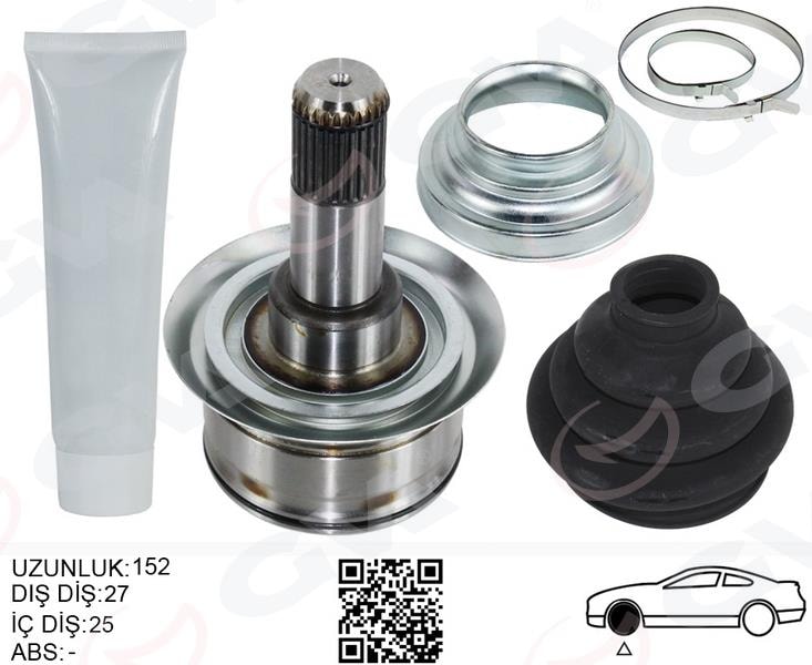 GVAAks Kafası Arka Sağ/Sol Bmw F10 F12 F13 F06 152Mm Diferansiyel Diş 27GVA 4499017K