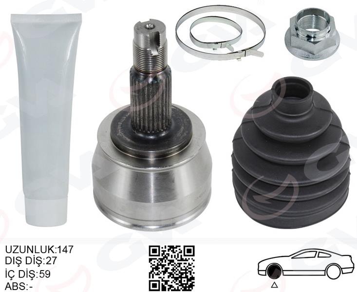 GVAAks Kafası Ön Sağ-Sol Fıat Doblo 10 500 X 14 Alfa Romeo 166 05 Jeep Renegade 14 Compass 17 Opel Combo 12 1.4 1.6D Mtj 2.0D MtjGVA 4429052K