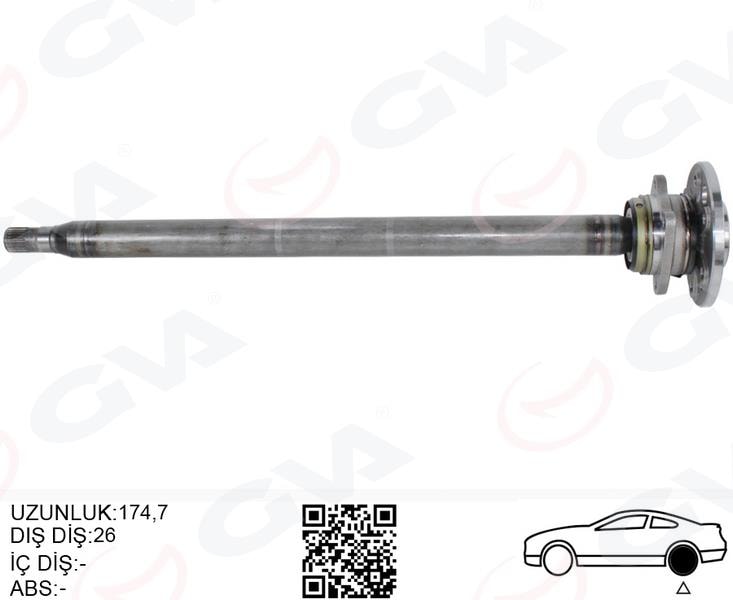 GVAAks Mılı Arka Sag Ince Uzun 893Mm Mercedes Sprınter B906 . Vw Crafter 30-35-50 Z:26-29 PoryalıGVA 4499156