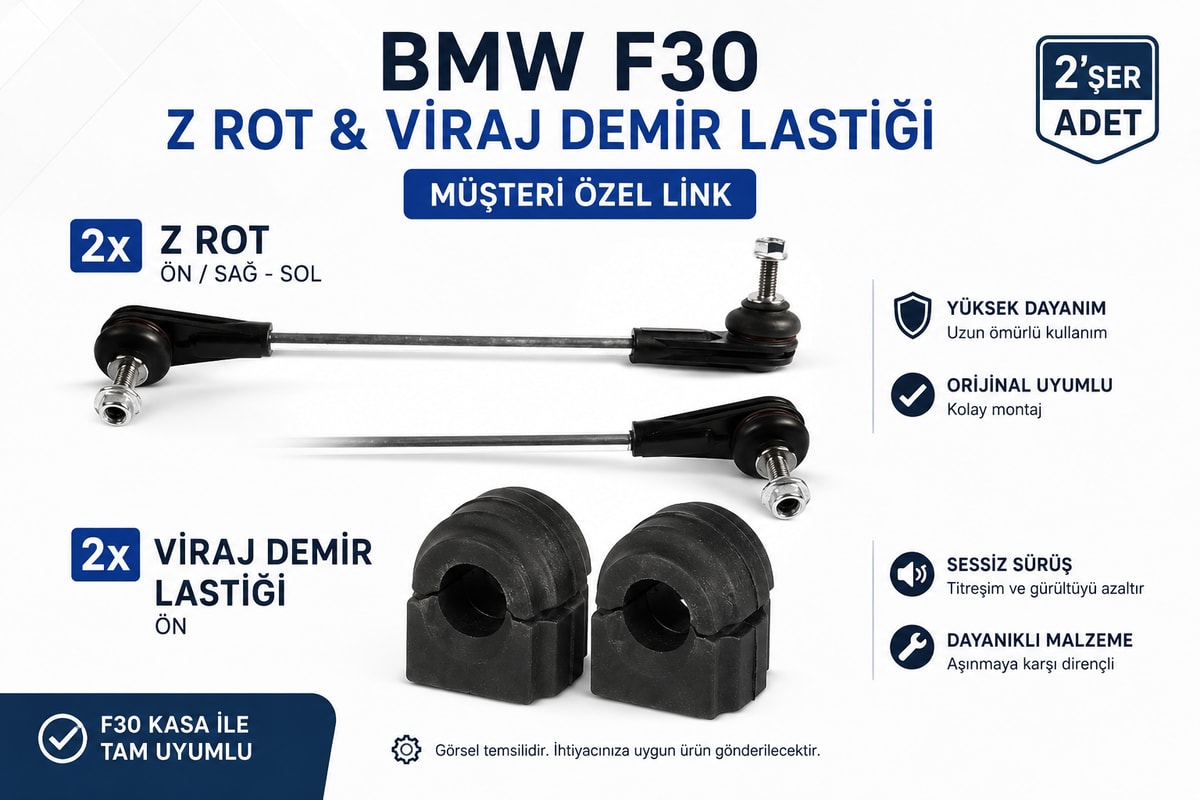 TeknorotBMW F30 2 ADET TEKNOROT Z ROT VE 2 ADET RAPRO VİRAJ DEMİR LASTİĞİRAPRO R57997 X2 / TEKNOROT B-350 X2