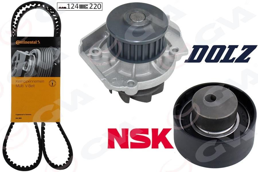 GVADevirdaimli Eksantrik Gergi Kiti 124X220 Brava 1.2 16V-Bravo I-Iı 1.2 -1.4-Doblo 1.4-Lınea-Palıo 1.2 MareaGVA 59WPK2915