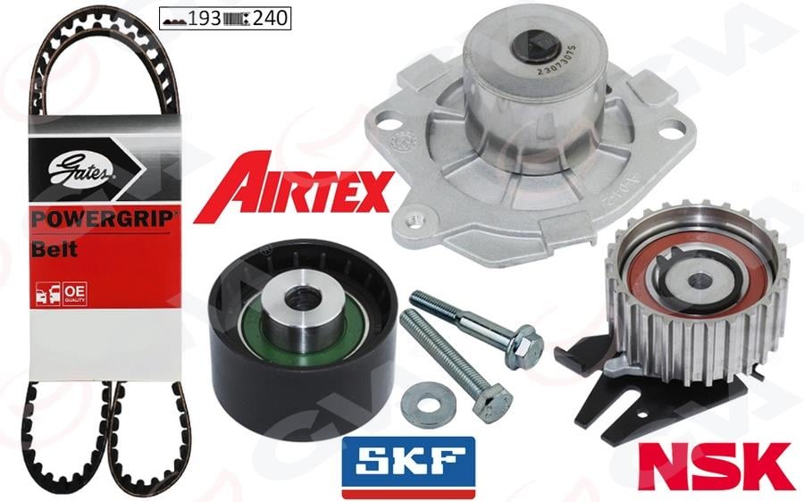 GVADevirdaimli Eksantrik Gergi Kiti 193X240 Doblo 01 Brava-Bravo- 96-01 -Palıo 00- Marea 96- 1.9TdGVA 59WPK2914G