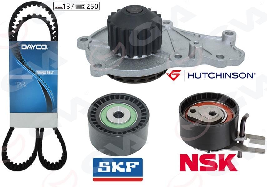 GVADevirdaimli Triger Seti 137X254 P206-P207-P307-P308-P407-P3008-Expert-Partner-Berlıngo-Jumpy-C2-C3 -C4-C5-Xsara-Focus Iı-Fıesta V-Vı Volvo S40-C30-V50-Fıat Scudo Euro4 1.6 Hdı-TdciGVA 59WPK4315-1