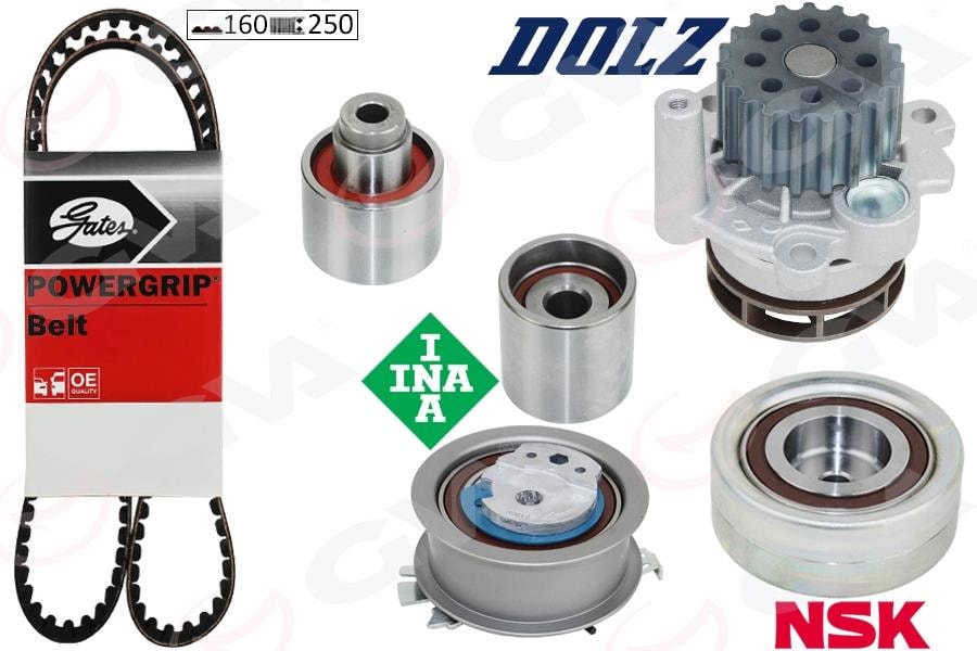 GVADevirdaimli Triger Seti 160X250 Crafter-T6-A3-Jetta-Caddy-Polo-Passat 1.6-2.0 TdıGVA 59WPK7577G