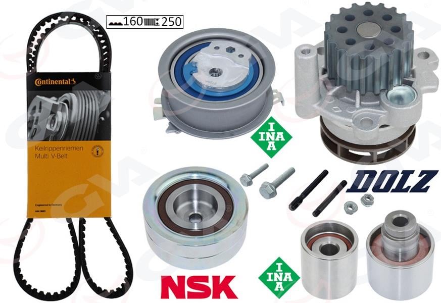 GVADevirdaimli Triger Seti 160X250 Crafter-T6-A3-Jetta-Caddy-Polo-Passat 1.6-2.0 Tdı Cayb/C/D-Caab/C-Ckub-Cffb-Cfwa-CagaGVA 59WPK7577C