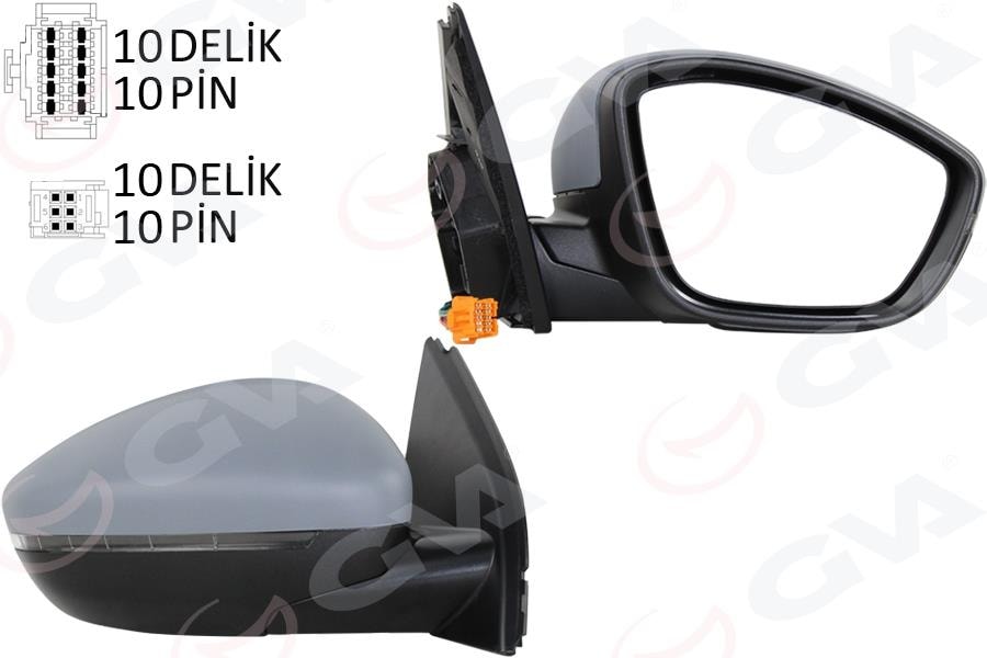 GVADış Dikiz Ayna Sağ Elektrikli Isıtmalı Astarlı Konveks Sensorlu 10Pın Alt Aydınlatmalı Psa308 13-17 10H10p 6H2p Vm-6209NebpsrGVA 1043352