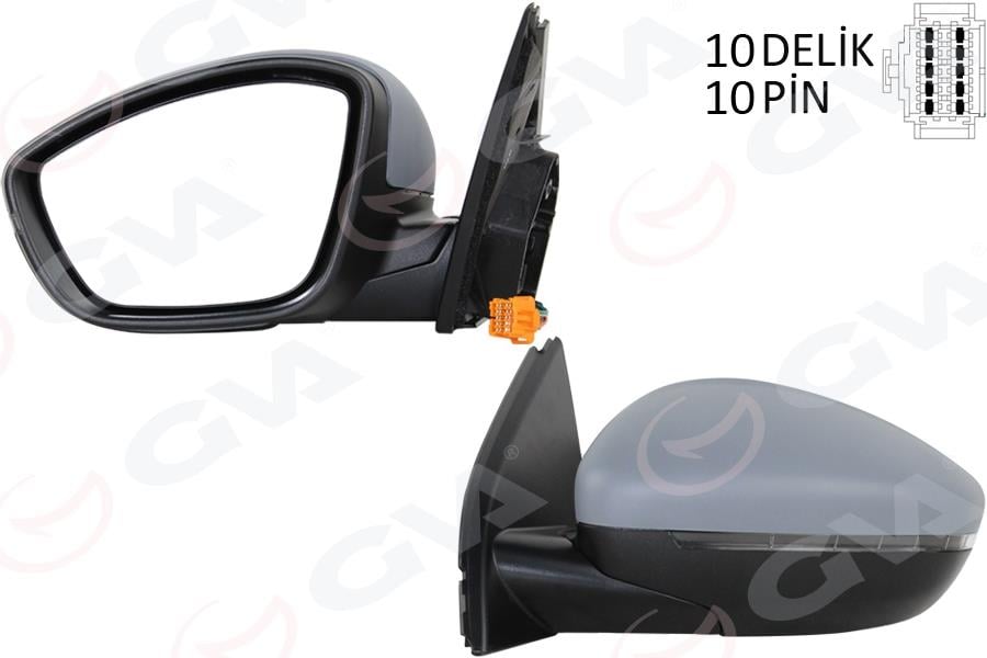 GVADış Dikiz Ayna Sol Elektrikli Isıtmalı Astarlı Konveks 10 Pın Alt Aydınlatmalı Psa 308 13-17 10H10p Vm-6209NebplGVA 1043353