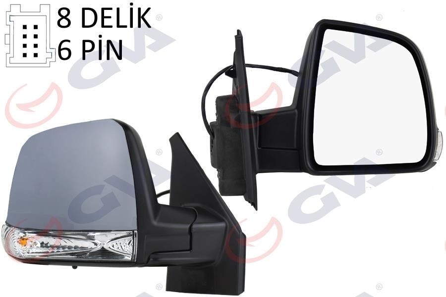 GVADış Dikiz Aynası Sağ Doblo 11 Elektrikli Sinyalli Astarlı Tek Camlı Konveks 6 Fiş Vm-668EhprGVA 1029172
