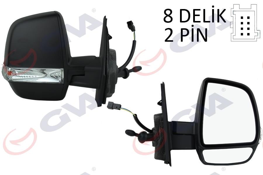 GVADış Dikiz Aynası Sağ Doblo 11 Opel Combo 12 18 Mekanik Sinyalli Çift Cam Konveks Vm-669RGVA 1029159