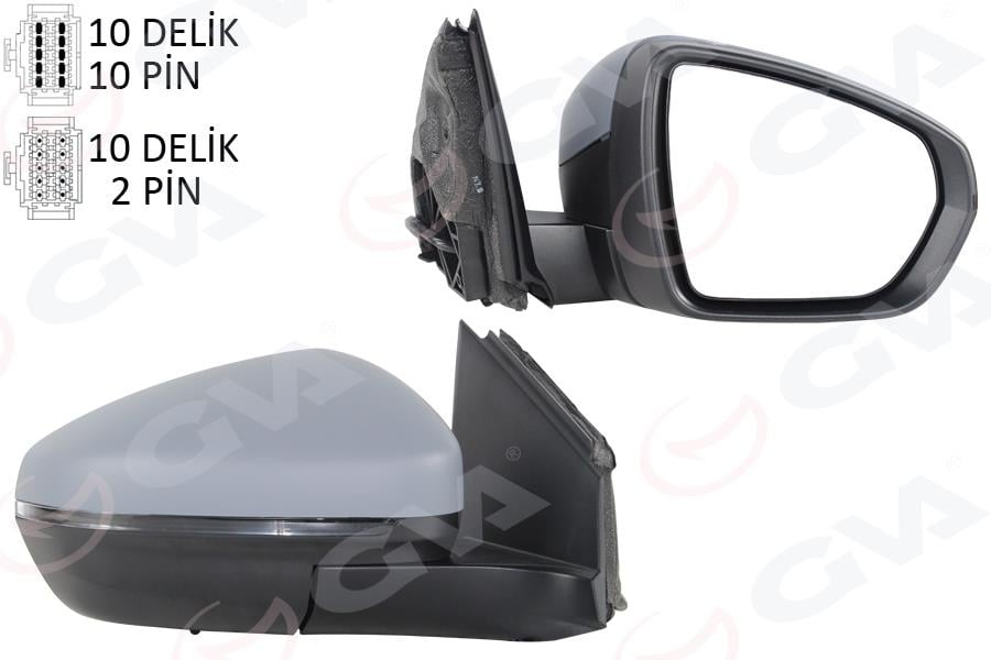 GVADış Dikiz Aynası Sağ Elektrikli Katlanabilir Isıtmalı Sinyalli Astarlı Konveks Psa 3008-4008 16-23GVA 1043314