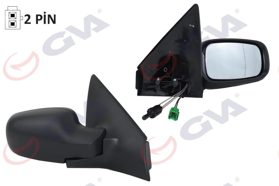 GVADış Dikiz Aynası Sağ Megane 03-08 Mekanik Konveks Sensörlü Convex 2 Fiş Vm-138SrGVA 1011120