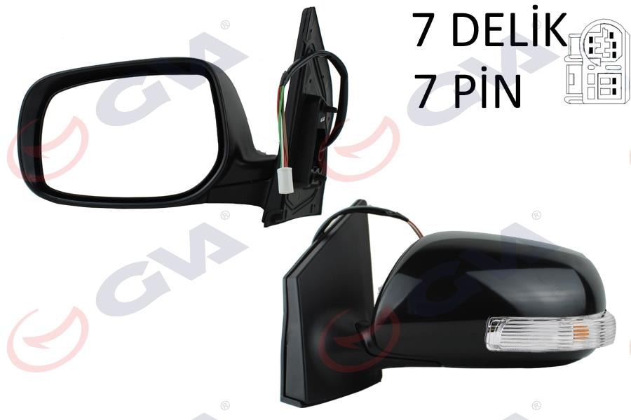 GVADış Dikiz Aynası Sol Corolla 08 Elektrikli Isıtmalı Katlanır Sinyalli Astarlı Konveks 7 Fiş Vm-6263EblGVA 1071132
