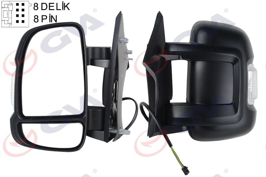 GVADış Dikiz Aynası Sol Ducato-Boxer-Jumper 06 Elektrikli Isıtmalı Sinyalli Kısa Kol Konveks 8 Fiş Vm-6201EhlGVA 1027151