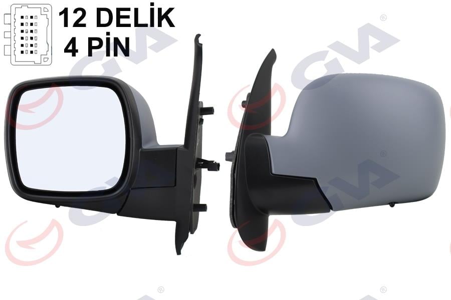 GVADış Dikiz Aynası Sol Kangoo 08 Elektrikli Isıtmalı Astarlı Konveks 5 Fiş Vm-6131EhplGVA 1016153
