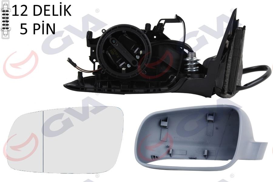 GVADış Dikiz Aynası Sol Passat 97 Elektrikli Isıtmalı Astarlı Asferik 5 Fiş Vm-189NalGVA 1075318