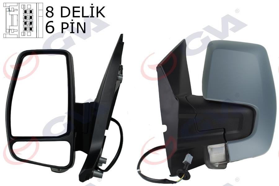 GVADış Dikiz Aynası Sol Transit Custom V362 12 17 Elektirikli Isıtmalı Astarlı SinyalliGVA 1032217